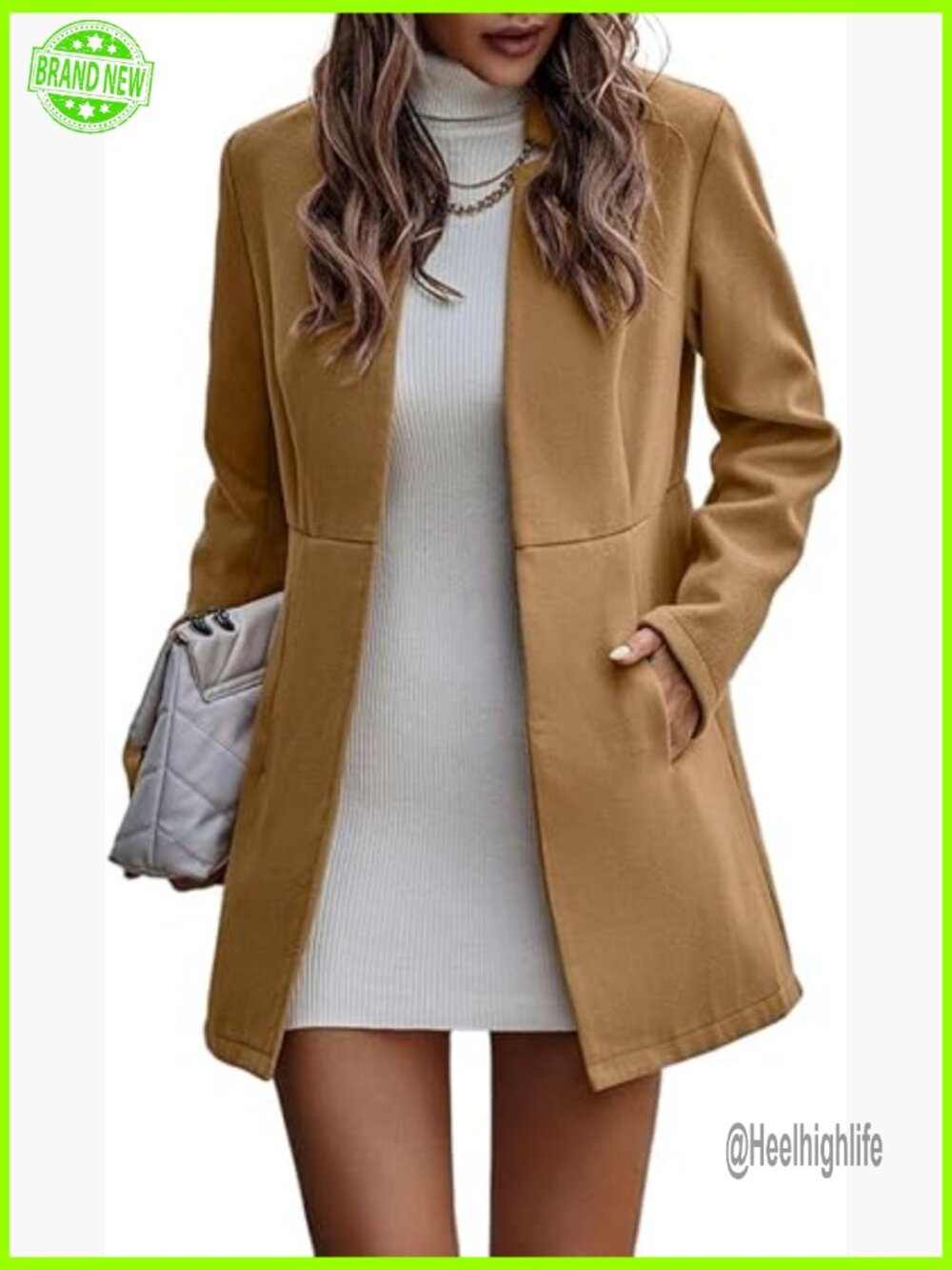 Wool Blazer for Women Fall Winter Dressy Business Open Front Jacket